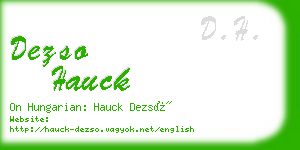 dezso hauck business card